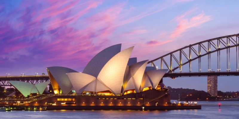 Childcare in Sydney - Sydney Opera House with the Harbour Bridge behind it.